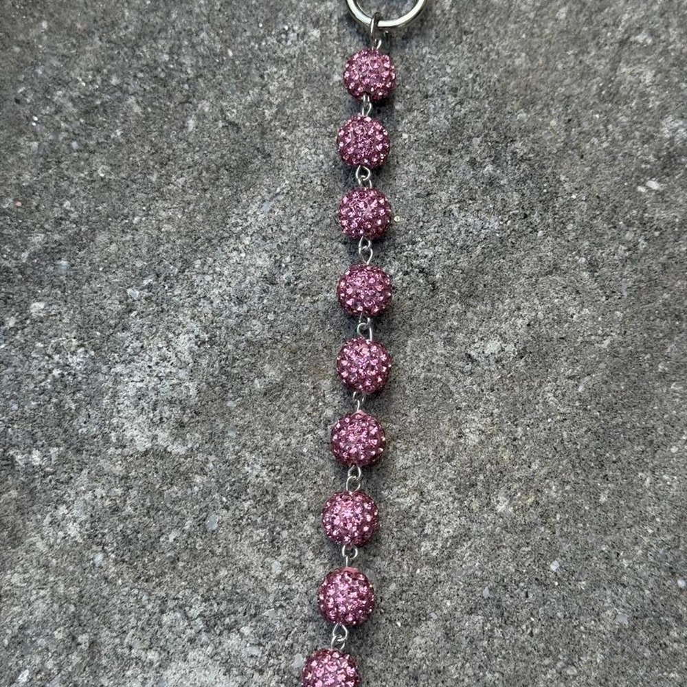Pink Beaded Wallet Chain - Picture 4 of 4